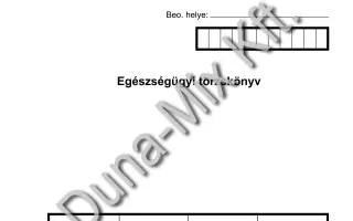 Egészségügyi törzskönyv 1